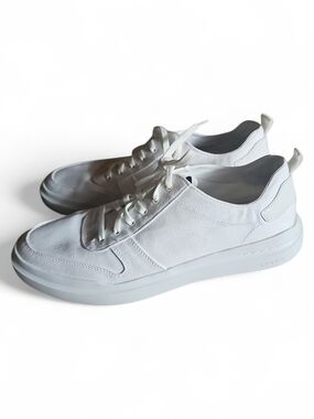 Cole Haan All-White Low-Top Canvas Sneakers Sz 11.5